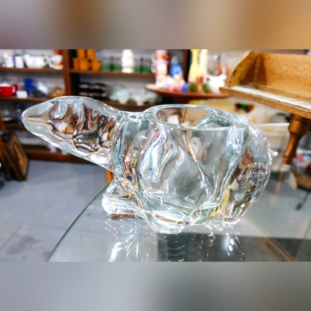 Vintage Glass Polar Bear Votive Holder